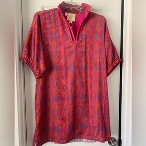 Vibrant Pink and Orange Women's Dress